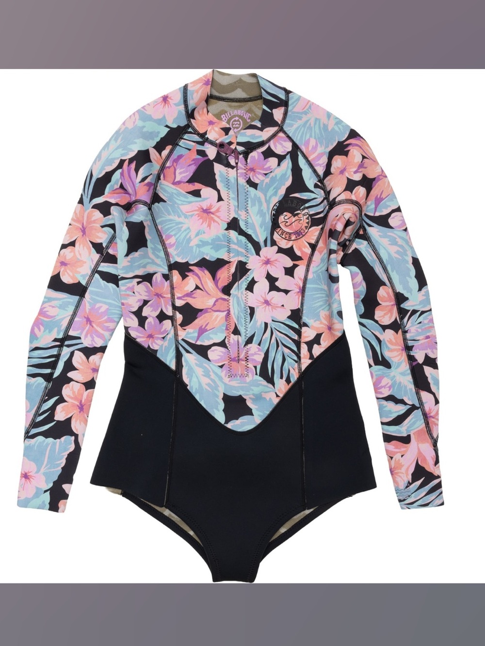 Billabong Salty Dayz Natural Zip Front Springsuit - 2, 2 mm, Long Sleeve small